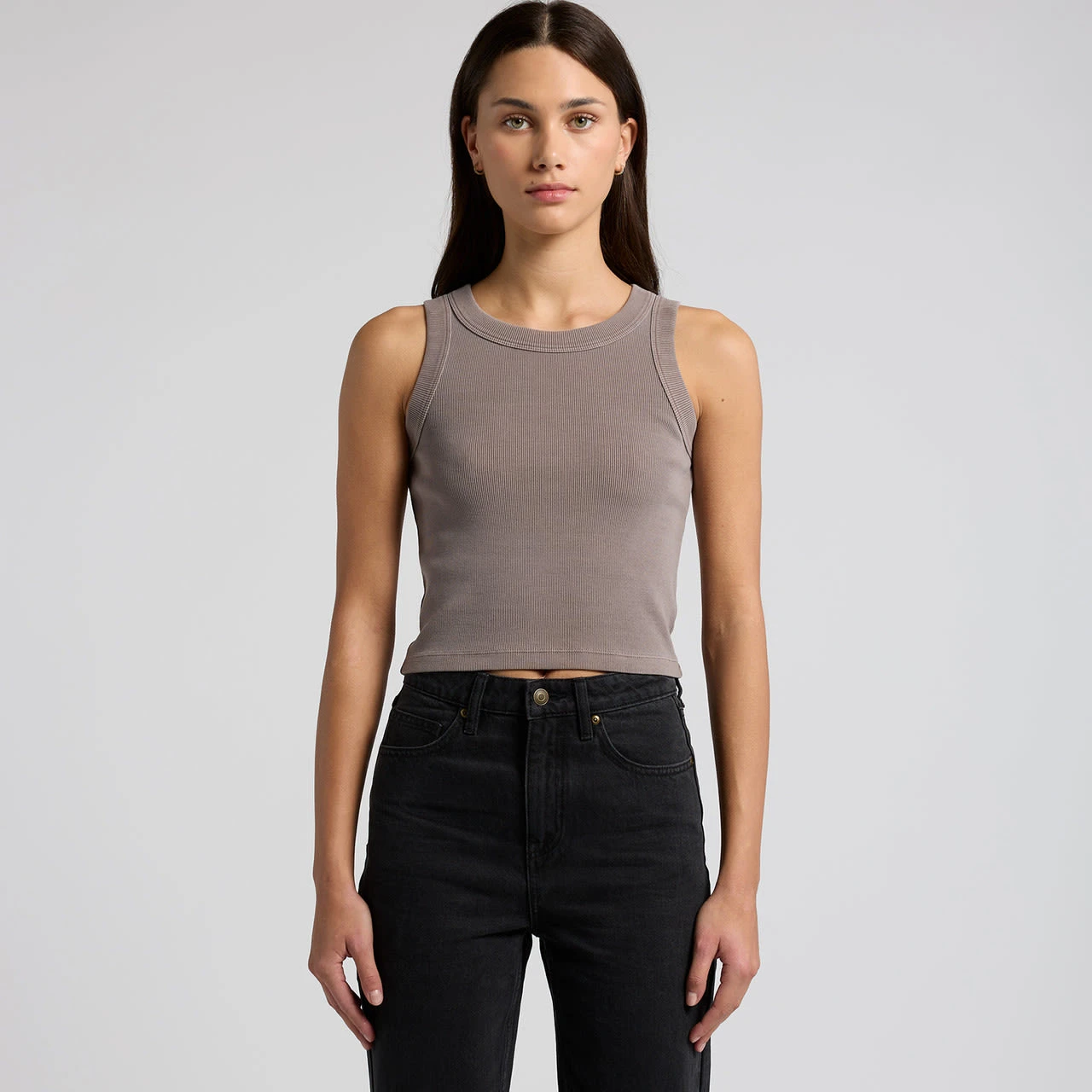 Wo's Faded Organic Rib Crop Tank
