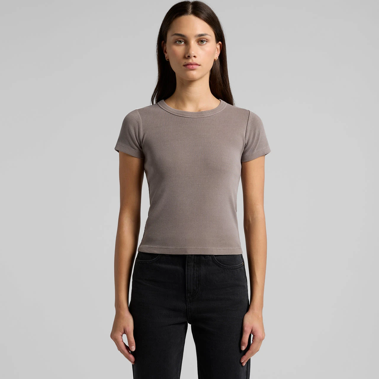 Wo's Faded Organic Rib Tee